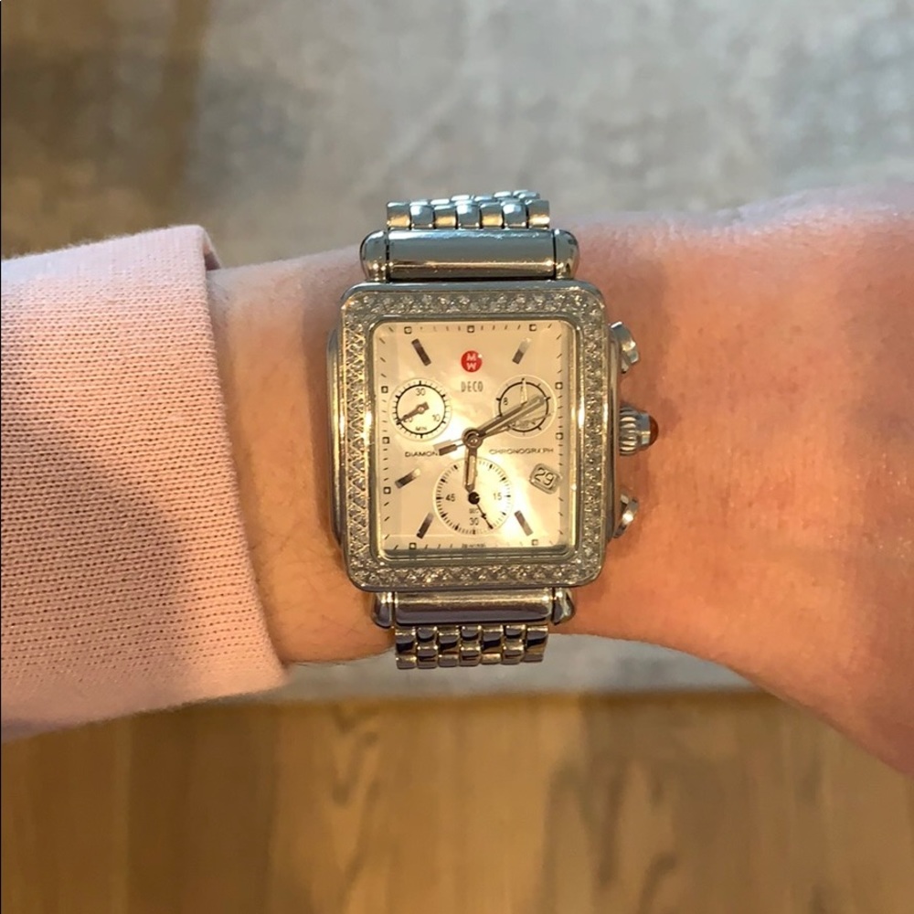 Michele Deco watch with diamonds. 💯 authentic.